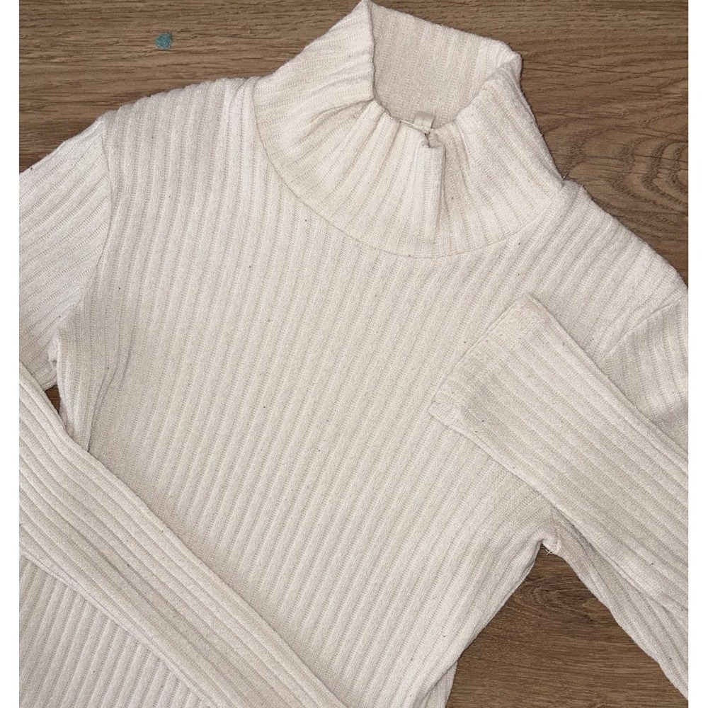 Wilfred Free Aritzia Small Ribbed Only Turtleneck Sweater Tee Cream